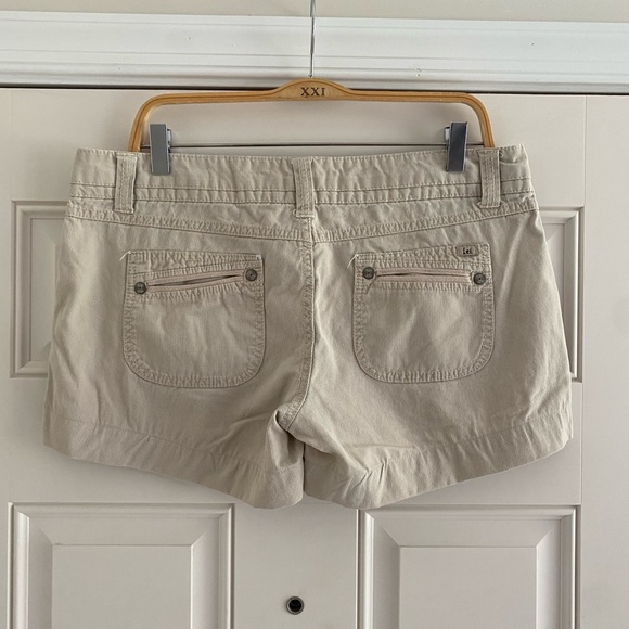 Vintage Y2K Lei Corduroy Tan Jean Shorts Mid Rise 13/14 Cream Bohemian Safari L - Picture 3 of 6